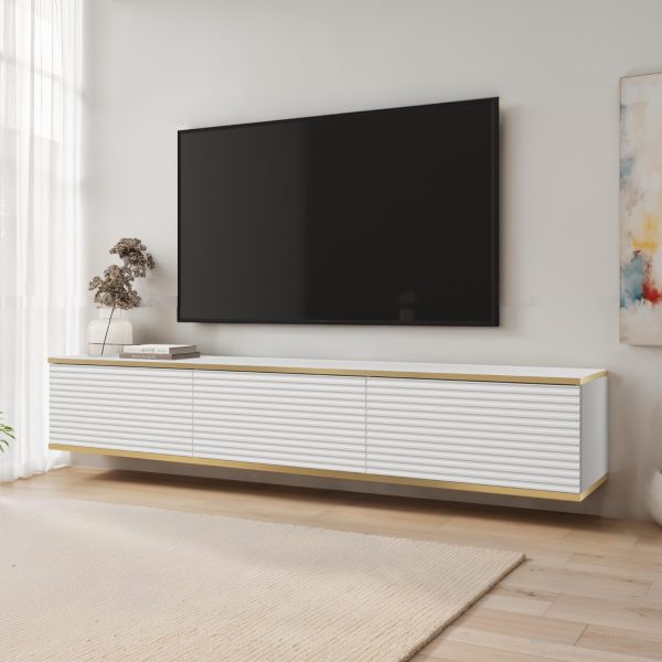 Banff RTV175 MDF – TV cabinet, white matt, oak artisan, width 175 cm, height 30 cm, depth 32 cm - Image 2