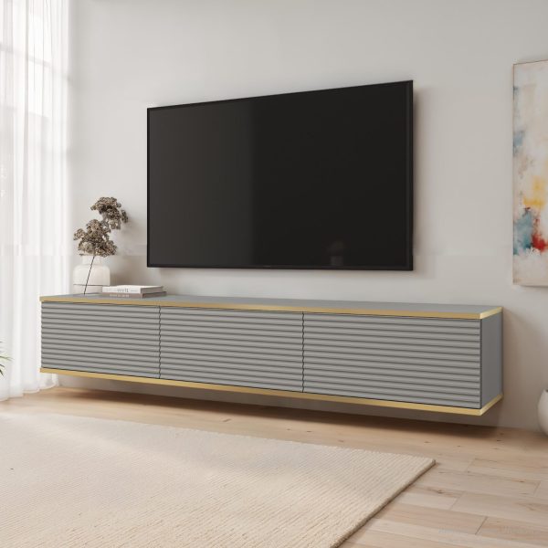 Banff RTV175 MDF – TV cabinet, grey matt, oak artisan, width 175 cm, height 30 cm, depth 32 cm - Image 2