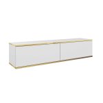 Banff RTV135 – TV cabinet, white smooth front, oak artisan, width 135 cm, height 30 cm, depth 32 cm