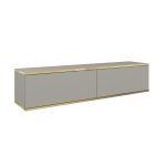 Banff RTV135 – TV cabinet, grey smooth front, oak artisan, width 135 cm, height 30 cm, depth 32 cm