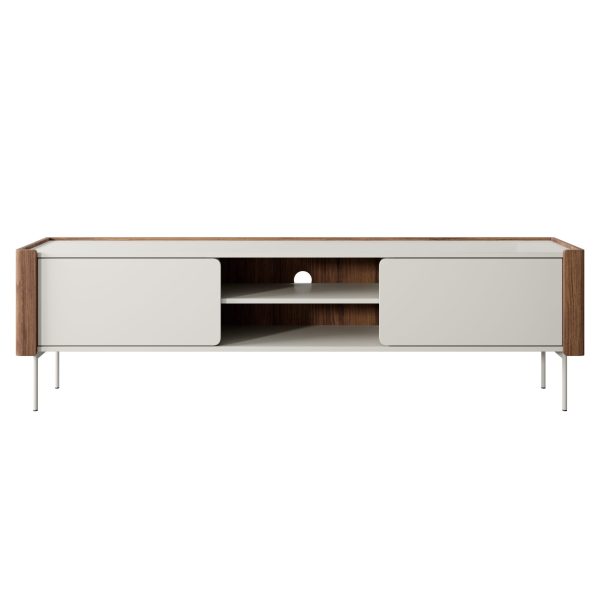 Guelph RTV180 – TV cabinet, matt black, golden oak, width 180 cm, height 52 cm, depth 39 cm - Image 2