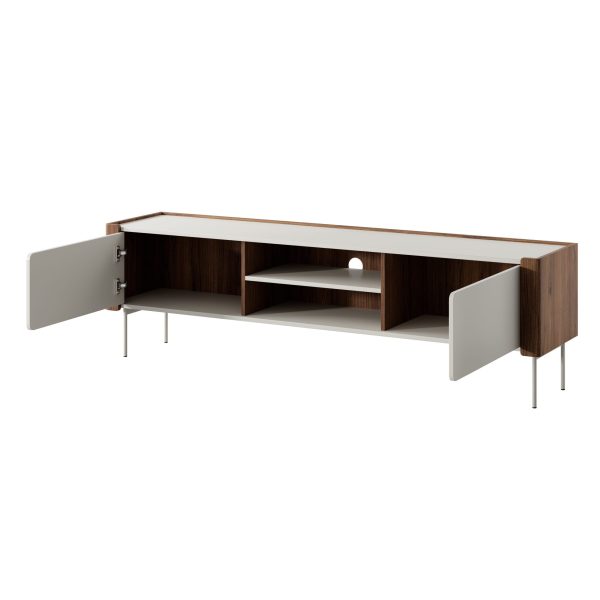 Guelph RTV180 – TV cabinet, matt black, golden oak, width 180 cm, height 52 cm, depth 39 cm - Image 4