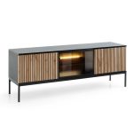 Laval RTV154 – TV cabinet, black, wotan oak, width 154 cm, height 56 cm, depth 39 cm