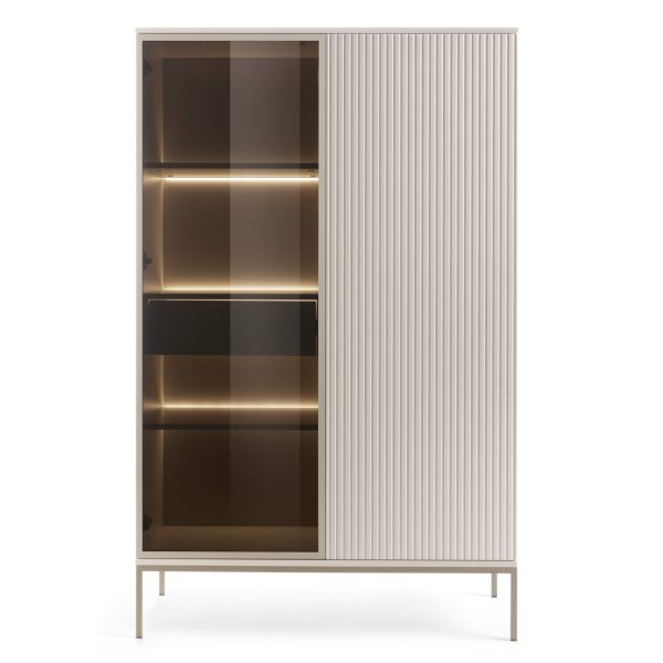 Laval WTSZ104 – display cabinet with LED lighting, cashmere, width 104 cm, height 166 cm, depth 39 cm - Image 2