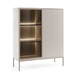 Laval WT104 – display cabinet with LED lighting, cashmere, width 104 cm, height 126 cm, depth 39 cm