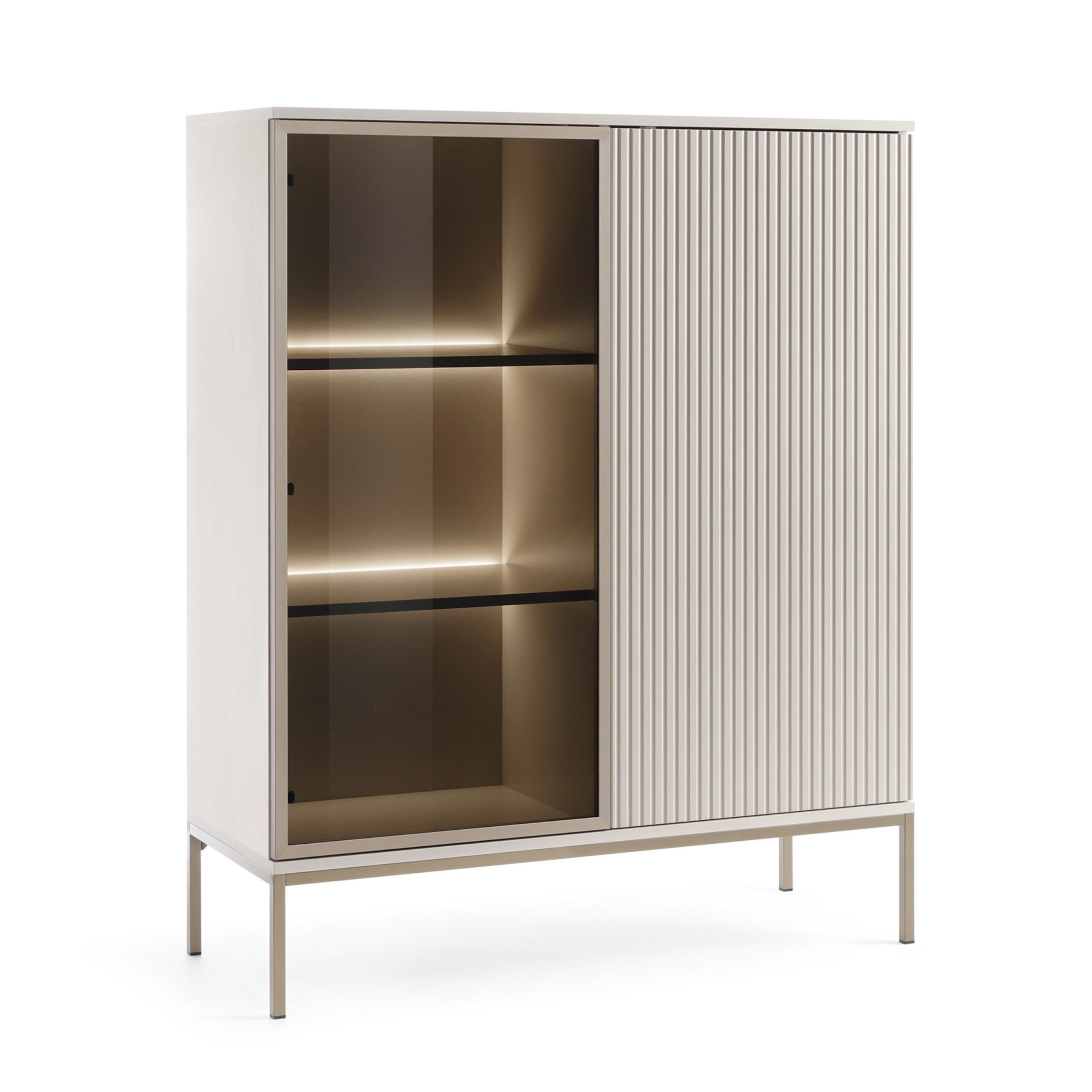 XMEBSKRWITPI00401203_01-1-scaled-1-1.jpg Laval WT104 – display cabinet with LED lighting, cashmere, width 104 cm, height 126 cm, depth 39 cm - Image 1