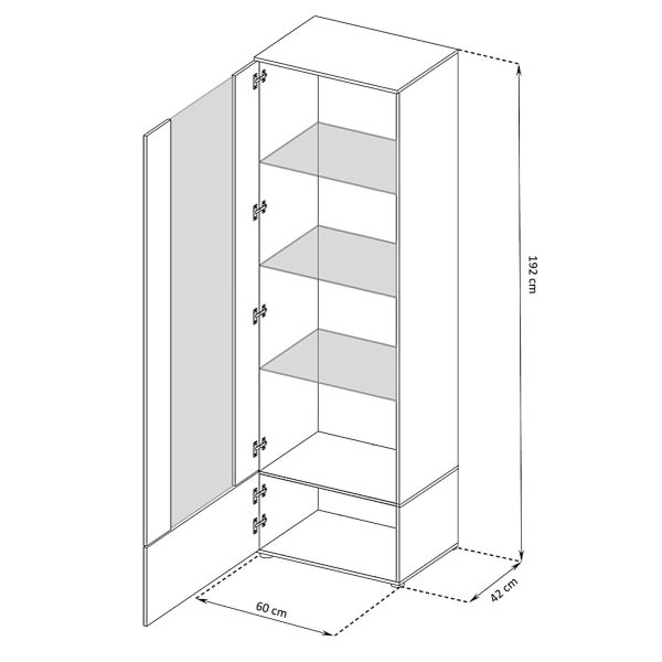 Alessandria Standing Cabinet, White/Black LED Blue Lighting - Image 3