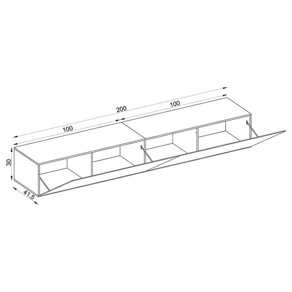 Wall-mounted TV cabinet Loreto, white/white - Image 3