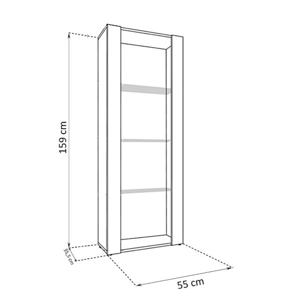 Tivoli Glass‑Shelf Cabinet, Black/White - Image 3