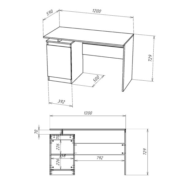 SOLA Desk,Lockable,Sonoma Oak,120x73x59 cm - Image 3