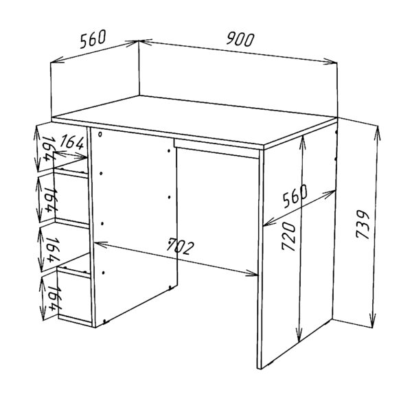 SOLA Desk,-,Sonoma Oak,120x73x59 cm - Image 3