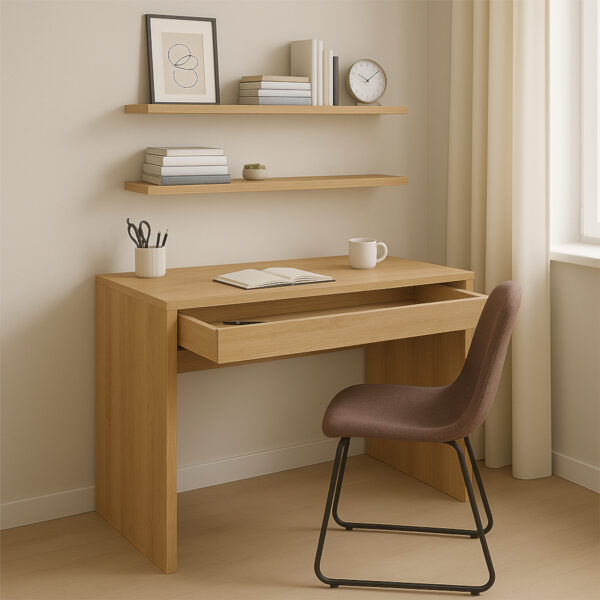 FORDE Desk,With Drawer,Sonoma Oak,75x75x50 cm - Image 2