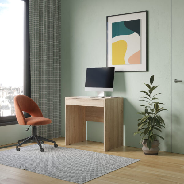 FORDE Desk,With Drawer,Sonoma Oak,75x75x50 cm - Image 4