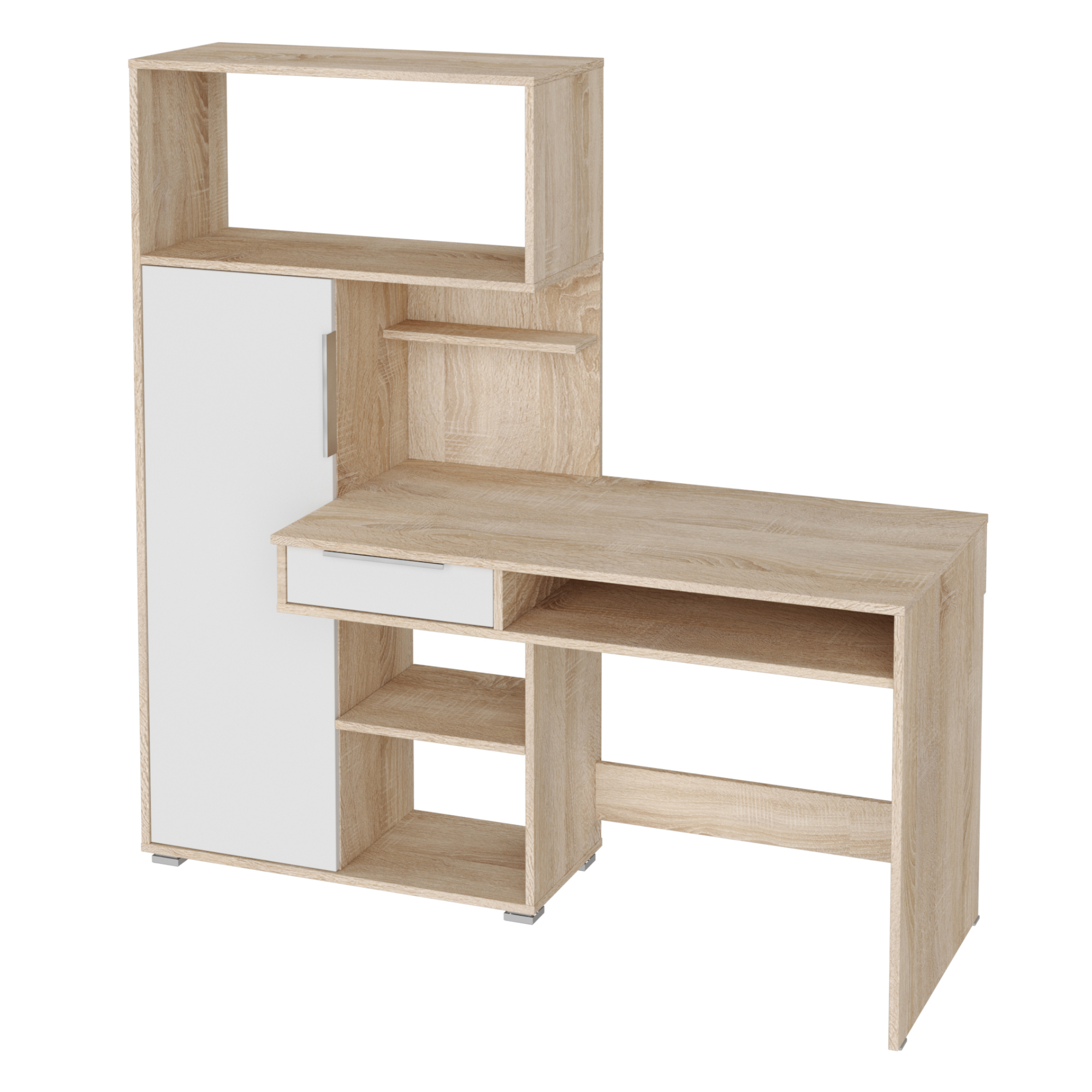 XMEBSKRBRKMC00401103_00-2.jpg KLEPP Desk,With Drawer,Sonoma/White,150x149x92 cm - Image 1