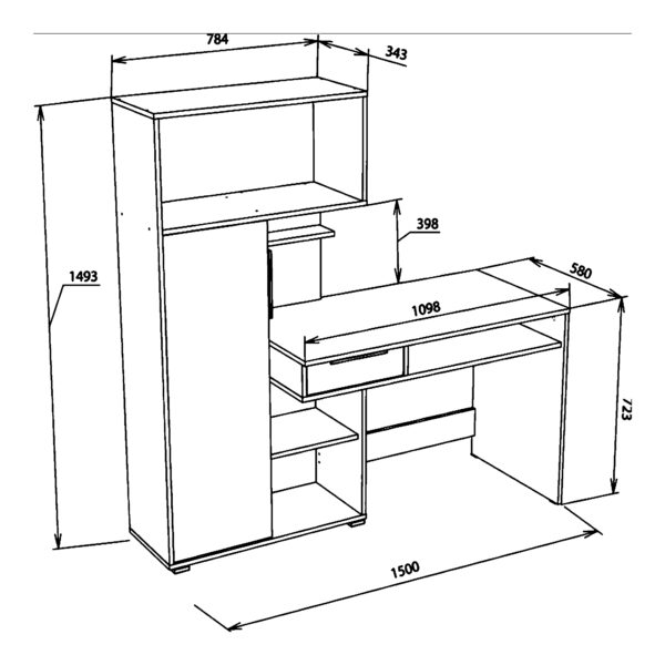 KLEPP Desk,With Drawer,White,150x149x92 cm - Image 3
