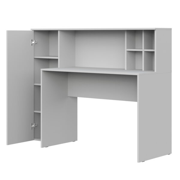 FAUSKE Desk,"Spacious, With Cabinet",White,153x116x54 cm - Image 4