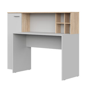 FAUSKE Desk,"Spacious, With Cabinet",Sonoma Oak/White,153x116x54 cm
