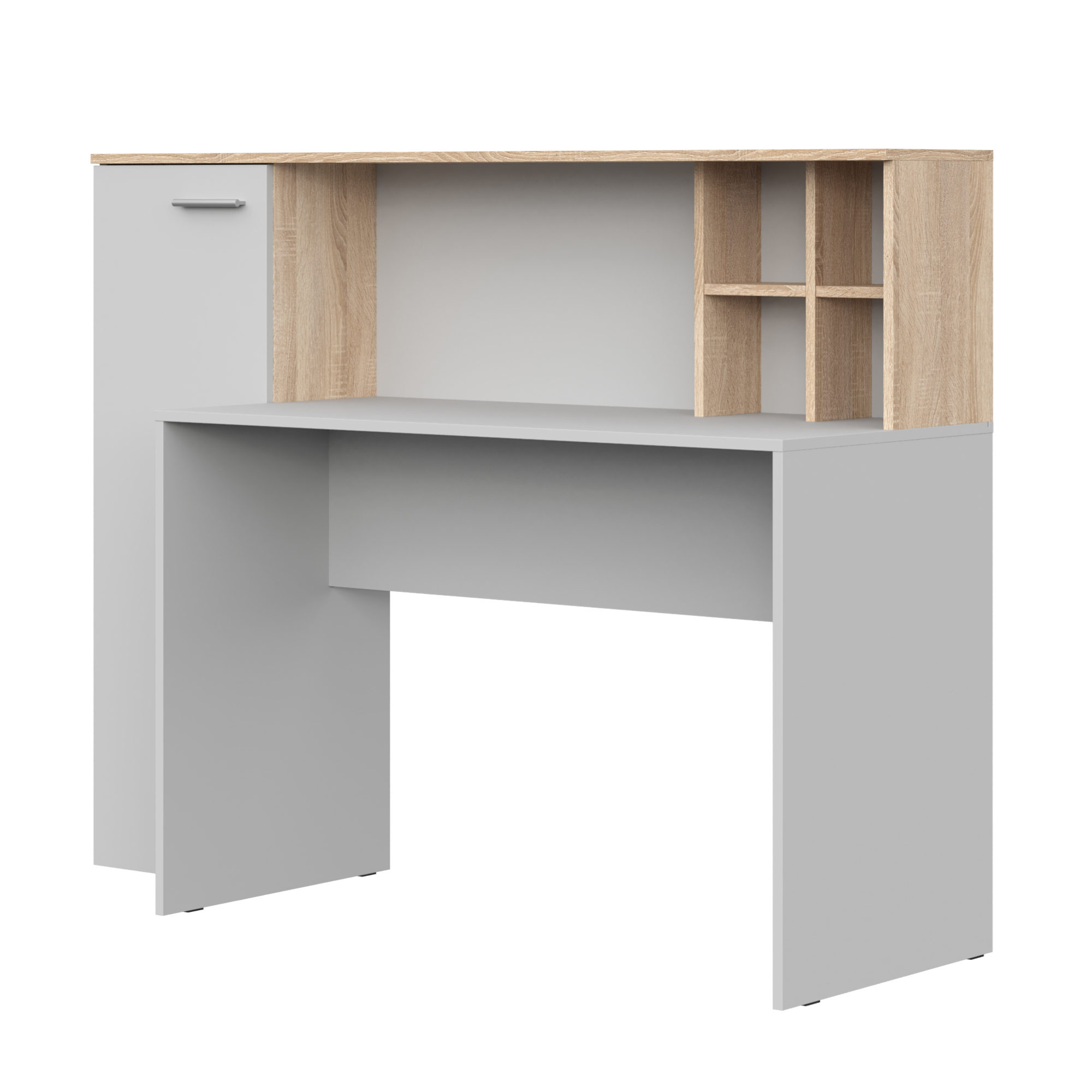 XMEBSKRBRKMC00501202_00-2.jpg FAUSKE Desk,"Spacious, With Cabinet",Sonoma Oak/White,153x116x54 cm - Image 1