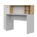 FAUSKE Desk,"Spacious, With Cabinet",Wotan Oak/White,153x116x54 cm
