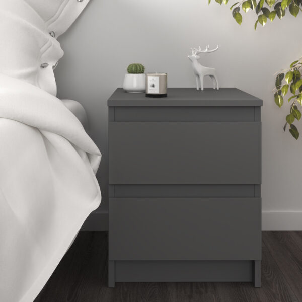 SOLA Chest of Drawers,2 Drawers,Grey,40x50x43 cm - Image 2