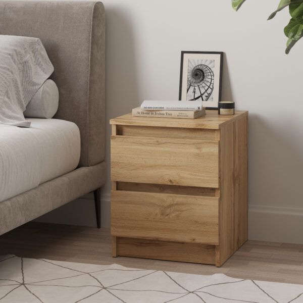 SOLA Chest of Drawers,2 Drawers,Wotan Oak,40x50x43 cm - Image 2
