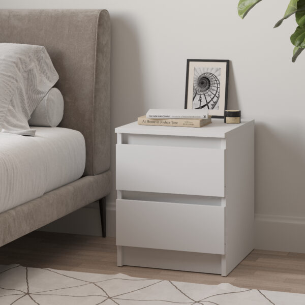SOLA Chest of Drawers,2 Drawers,White,40x50x43 cm - Image 2