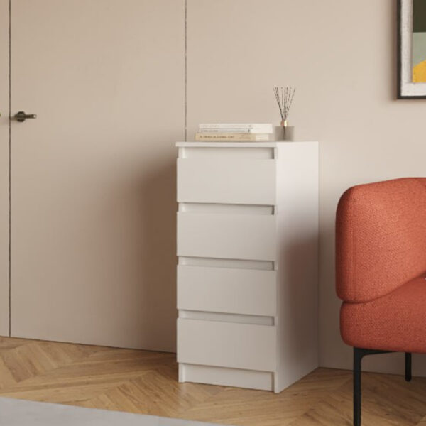 SOLA Chest of Drawers,4 Drawers,White,40x90x43 cm - Image 2