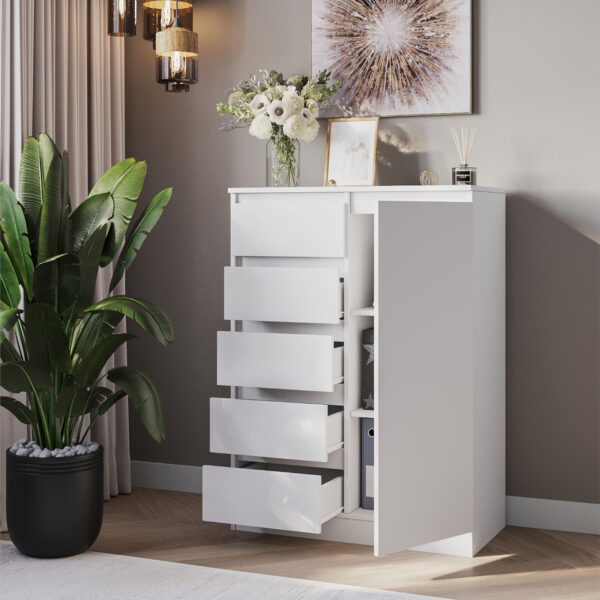 SOLA Chest of Drawers,4 Drawers,White,83x114x43 cm - Image 5