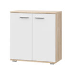 FAUSKE Chest of Drawers,"Spacious, 2-door",Sonoma Oak/White,69x74x34 cm