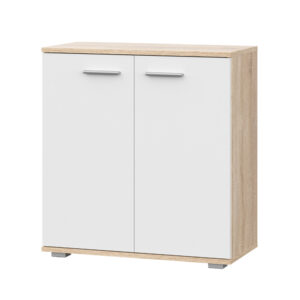 FAUSKE Chest of Drawers,"Spacious, 2-door",Sonoma Oak/White,69x74x34 cm