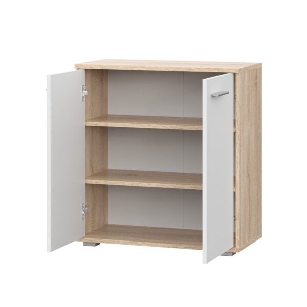 FAUSKE Chest of Drawers,"Spacious, 2-door",Sonoma Oak/White,69x74x34 cm - Image 4