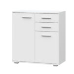FAUSKE Chest of Drawers,"2 Drawers, 2 Doors",White,69x74x34 cm
