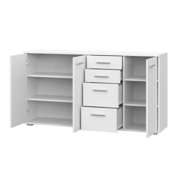 FAUSKE Chest of Drawers,"4 Drawers, 3 Doors",White,138x74x34 cm - Image 4