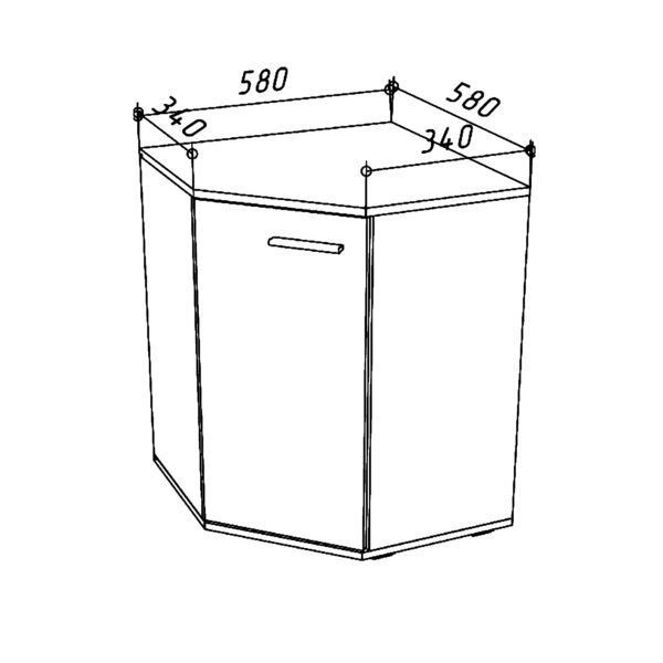 FAUSKE Corner Chest,Spacious,White,138x74x34 cm - Image 3
