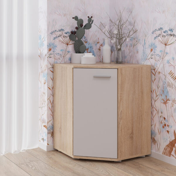 FAUSKE Corner Chest,Spacious,Sonoma Oak/White,138x74x34 cm - Image 2