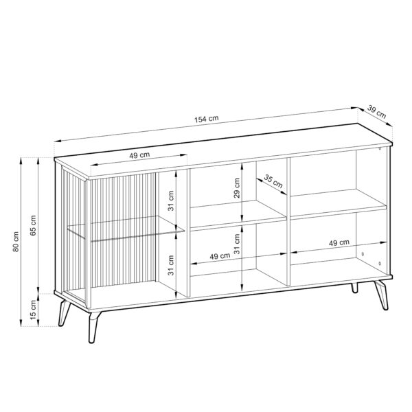Sideboard, DAWSON KOM1, Modern, Chipboard, Dawson KOM1 Living Room 154 x 80 x 39 cm - Image 3