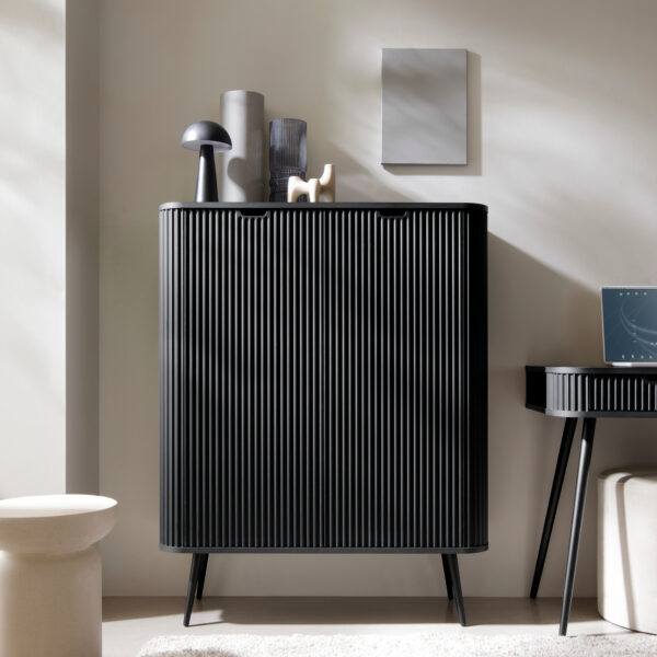 Sideboard, MORDEN KOM1, Modern, Chipboard, Black Living Room 103 x 129 x 39 cm - Image 2