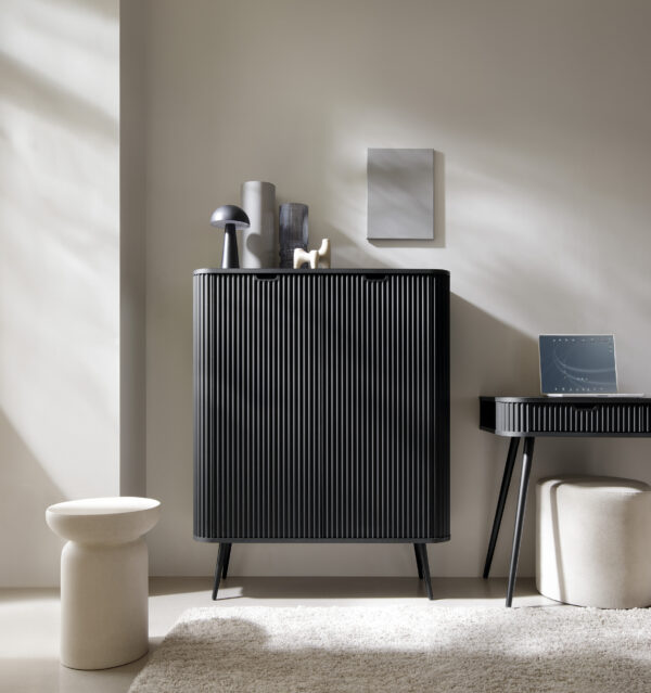 Sideboard, MORDEN KOM1, Modern, Chipboard, Black Living Room 103 x 129 x 39 cm - Image 6