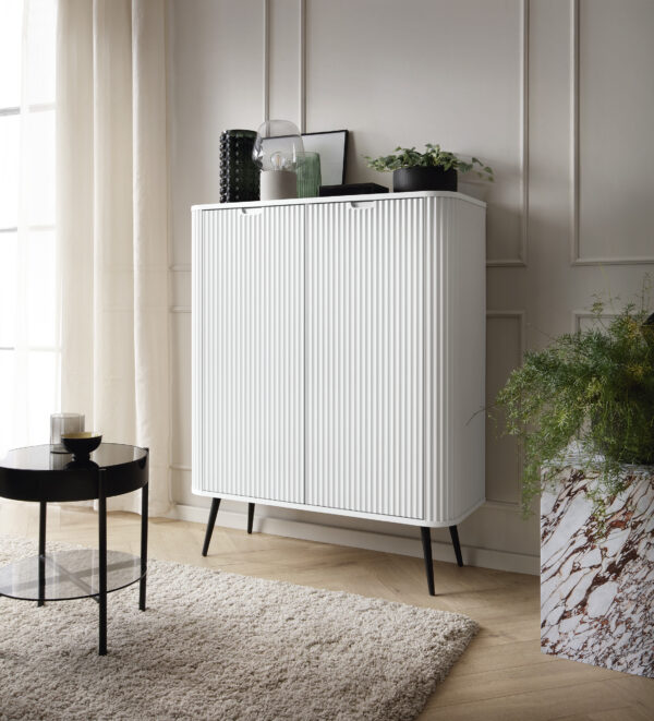 Sideboard, MORDEN KOM1, Modern, Chipboard, White Living Room 103 x 129 x 39 cm - Image 6