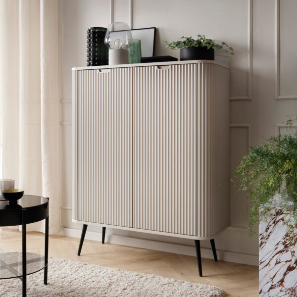 Sideboard, MORDEN KOM1, Modern, Chipboard, Cashmere Living Room 103 x 129 x 39 cm - Image 2