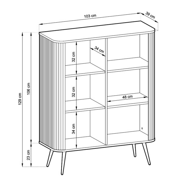 Sideboard, MORDEN KOM1, Modern, Chipboard, Cashmere Living Room 103 x 129 x 39 cm - Image 3
