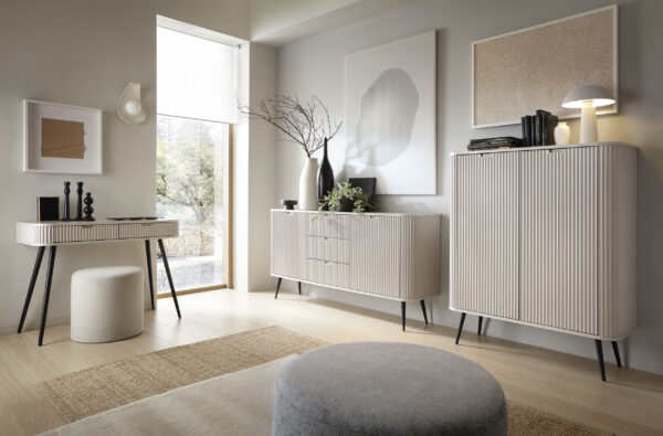 Sideboard, MORDEN KOM1, Modern, Chipboard, Cashmere Living Room 103 x 129 x 39 cm - Image 5