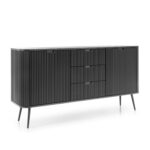 Sideboard, MORDEN KOM2, Modern, Chipboard, Black Living Room 168 x 87 x 39 cm