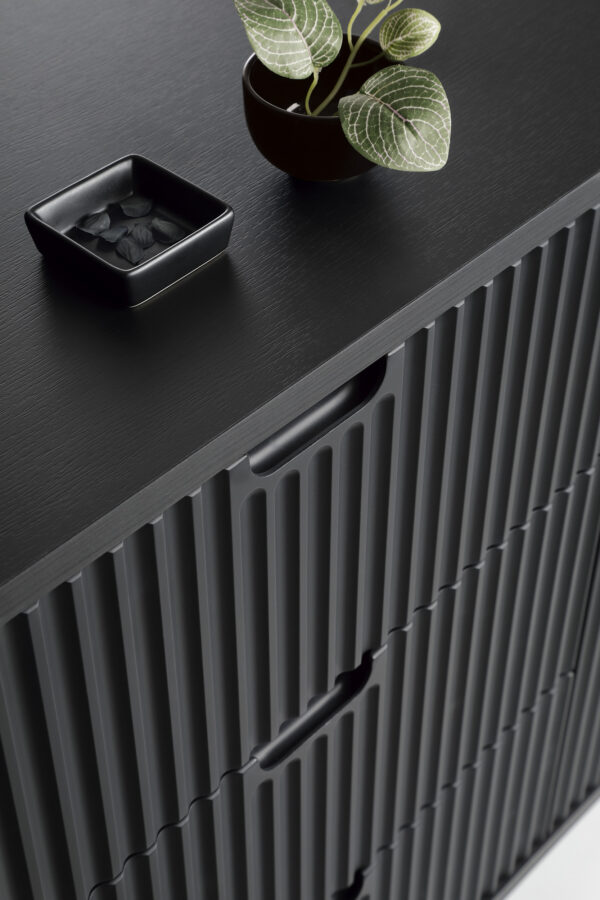 Sideboard, MORDEN KOM2, Modern, Chipboard, Black Living Room 168 x 87 x 39 cm - Image 8