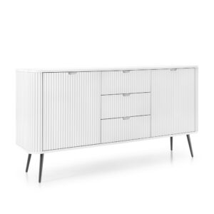Sideboard, MORDEN KOM2, Modern, Chipboard, White Living Room 168 x 87 x 39 cm