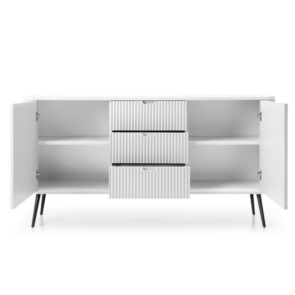 Sideboard, MORDEN KOM2, Modern, Chipboard, White Living Room 168 x 87 x 39 cm - Image 4