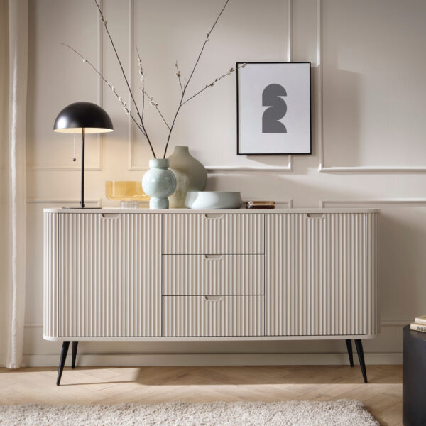 Sideboard, MORDEN KOM2, Modern, Chipboard, Cashmere Living Room 168 x 87 x 39 cm - Image 2