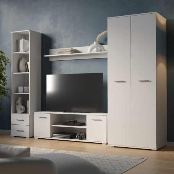 FAUSKE Shelf,2 Drawers,White,40x180x34 cm - Image 5