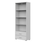 FAUSKE Shelf,2 Drawers,White,69x180x34 cm