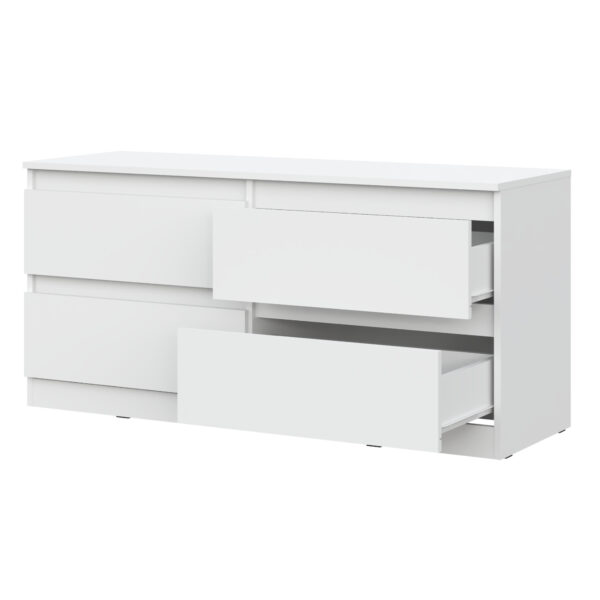 SOLA TV Cabinet,4 Drawers,White,127x61x44 cm - Image 4